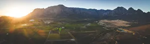 Aerial view over the Brandwaght valley outside Worcester in the western cape of south Aerial view over the Brandwaght valley outside Worcester in the western cape of south