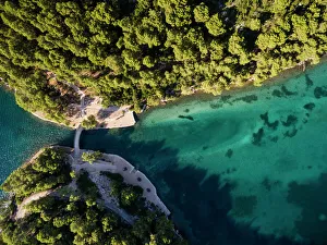 Adriatic Sea Gallery: Aerial view of bridge over lake (Veliko Jezero)