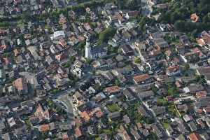Aerial view, Garmisch, Garmisch-Partenkirchen, Bavaria, Germany Aerial view, Garmisch, Garmisch-Partenkirchen, Bavaria, Germany