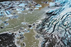 Aerial Views Gallery: Aerial view-Glacier Lagoon, Svinafellsjokull Glacier, Iceland
