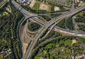 Aerial view, junction of motorways A59 and A42, extension Aerial view, junction of motorways A59 and A42, extension