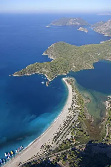 Aerial view, Oeluedeniz Bay near Fethiye, Turkish Aegean, Turkey, Asia Aerial view, Oeluedeniz Bay near Fethiye, Turkish Aegean, Turkey, Asia