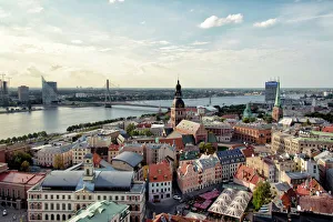 Travel imagery/unesco world heritage/aerial view riga sunset Travel imagery/unesco world heritage/aerial view riga sunset
