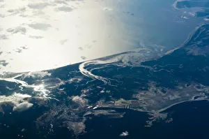 Aerial view, river courses, Indian Ocean, west coast of Madagascar Aerial view, river courses, Indian Ocean, west coast of Madagascar