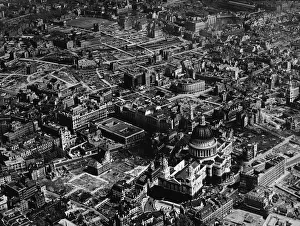Aerial View Of St. Pauls Cathedral After The Blitz Aerial View Of St. Pauls Cathedral After The Blitz