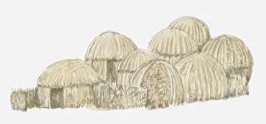 Africa, Kenya, Gabra huts made from acacia roots and sisal grass Africa, Kenya, Gabra huts made from acacia roots and sisal grass