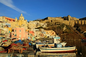Afternoon light, Corricella harbor, Procida, Italy Afternoon light, Corricella harbor, Procida, Italy