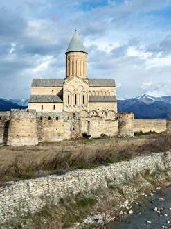 Alaverdi cathedral and Caucasus mountains, Georgia Alaverdi cathedral and Caucasus mountains, Georgia