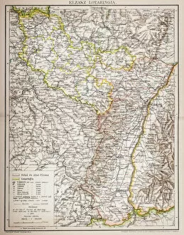 Franco Prussian War Gallery: Alsace-Lorraine map 1880