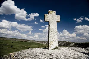 Ancient christian cross in Orheiul Vechi, Moldova Ancient christian cross in Orheiul Vechi, Moldova
