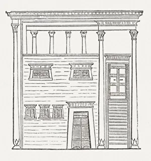 Ancient egyptian apartment building, wood engraving, published in 1876 Ancient egyptian apartment building, wood engraving, published in 1876