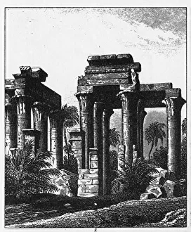 Ancient Egyptian Temple of Antaeopolis Engraving Ancient Egyptian Temple of Antaeopolis Engraving