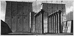 Ancient Egyptian Temple of Carnak Engraving Ancient Egyptian Temple of Carnak Engraving
