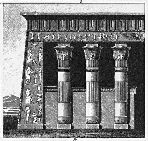 Ancient Egyptian Temple of Latopolis Engraving Ancient Egyptian Temple of Latopolis Engraving