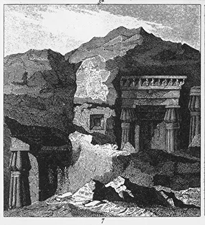 Ancient Egyptian Tomb of Silsilis Engraving Ancient Egyptian Tomb of Silsilis Engraving