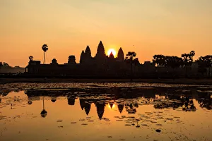 Angkor Wat during sunrise with reflection Angkor Wat during sunrise with reflection