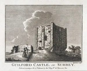 Antique Engraving of Guilford Castle, Surrey, England Antique Engraving of Guilford Castle, Surrey, England
