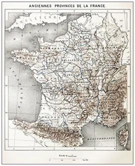 Antique French map of Antique Provinces of France Antique French map of Antique Provinces of France