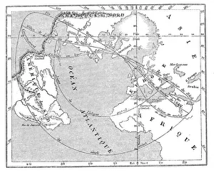 Antique illustration of 31 december 1861 eclipse map Antique illustration of 31 december 1861 eclipse map