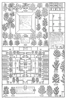 Antique illustration of map of an ancient Egyptian house Antique illustration of map of an ancient Egyptian house