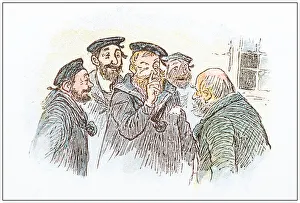 Antique illustration by Randolph Caldecott Antique illustration by Randolph Caldecott