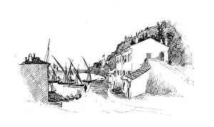 Antique illustration by Randolph Caldecott: Monaco Antique illustration by Randolph Caldecott: Monaco