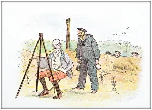 Antique illustration by Randolph Caldecott: Painter Antique illustration by Randolph Caldecott: Painter