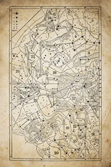 Antique illustration on yellow aged paper: zodiac astrology constellations (series 1) Antique illustration on yellow aged paper: zodiac astrology constellations (series 1)