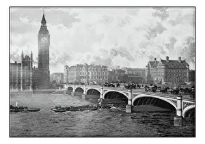 Antique London's photographs: Westminster Bridge Antique London's photographs: Westminster Bridge