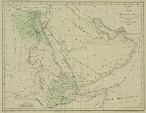 Antique map of Arabia and adjacent Africa and Persia Antique map of Arabia and adjacent Africa and Persia