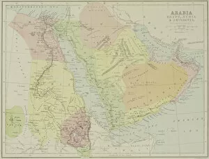 Suez Collection: Antique map of Arabia with Egypt, Nubia, and Abyssinia
