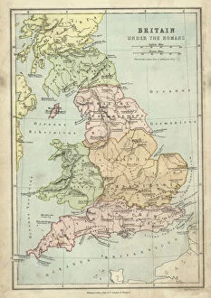 Early Maps Gallery: Antique map of Britain under the Ancient Romans