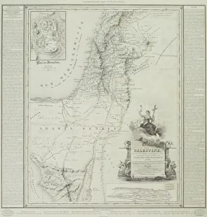 Antique map of the holy land of Sinai peninsula Antique map of the holy land of Sinai peninsula