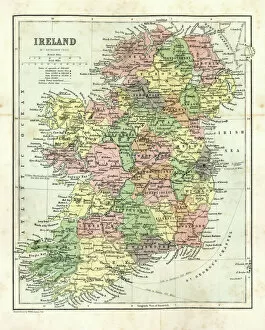 19th Century Gallery: Antique map of Ireland