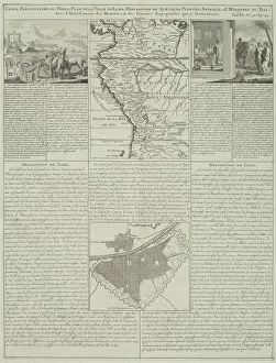 Antique map of Peru and Ecuador with plans for Lima Antique map of Peru and Ecuador with plans for Lima