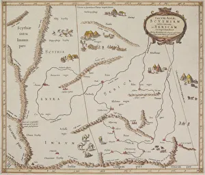 Antique map of Scythiam and Sericam with vignettes Antique map of Scythiam and Sericam with vignettes