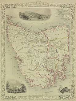 Border Gallery: Antique map of Tasmania