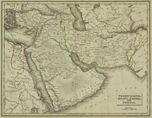 Antique map of Turkey in Asia, Egypt, Arabia, and Persia
