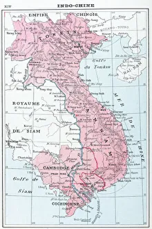 Antique map of Vietnam, Laos, Cambodia and Ta«hailand Antique map of Vietnam, Laos, Cambodia and Ta«hailand