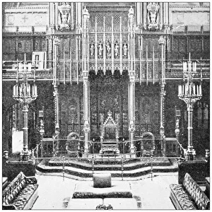 Antique travel photographs of London: Throne Antique travel photographs of London: Throne