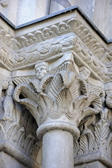 Architectural sculptures on the facade of the Grossmuenster church, Zurich, Switzerland Architectural sculptures on the facade of the Grossmuenster church, Zurich, Switzerland