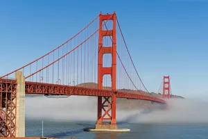 Prints of Golden Gate Bridge with fog, San Francisco, California World Famous Bridges Prints: Golden Gate Bridge Print with Fog, San Francisco