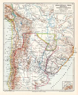 Argentina Chile Bolivia map 1895 Argentina Chile Bolivia map 1895