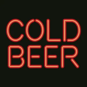 Neon Sign Cold Beer Icon Print