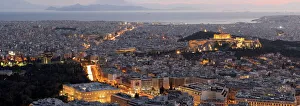 <b class=qtipBold><figcaption>Athens panorama</figcaption></b><br>View of the city of Athens from Lycabettus hill, located near the center. The picture was taken in the beautiful sunset. Athens panorama