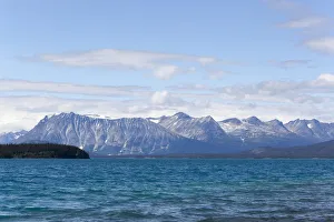 Atlin Lake, mountains behind, Tagish Highland, Mount Fetterly, British Columbia, Canada, America Atlin Lake, mountains behind, Tagish Highland, Mount Fetterly, British Columbia, Canada, America