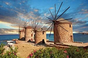 Related Images Gallery: atmospheric, chios, evenings, ocean, traditional, wind mill