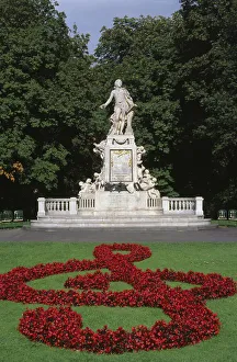 Austria, Vienna, Amedeus Mozart statue in park Austria, Vienna, Amedeus Mozart statue in park
