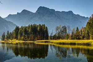 Autumn at Almsee lake, Gruenau im Almtal, Upper Austria, Austria Autumn at Almsee lake, Gruenau im Almtal, Upper Austria, Austria