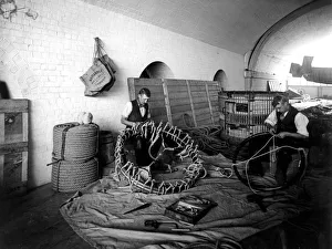 <b class=qtipBold><figcaption>Balloon Making</figcaption></b><br>September 1906: An interior of Short Brother's workshop where hot air balloons are manufactured. (Photo by Topical Press Agency/Getty Images) Balloon Making